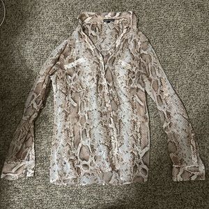 Snakeskin Button down shirt. Size M. Express.
